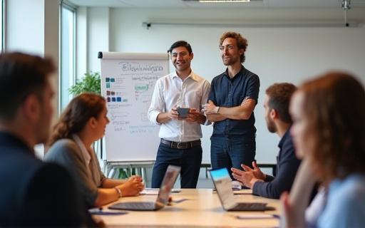 Un gruppo di persone in un workshop di formazione aziendale.